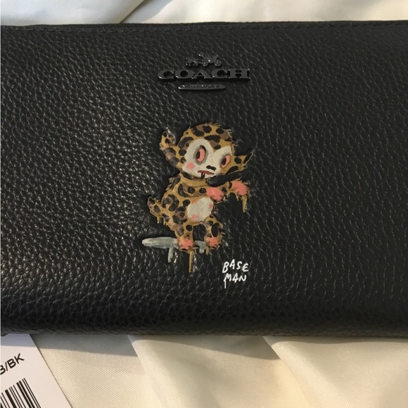 NWT Coach X Limited Edition Base Man Black Leather Zipper Wallet - Picture 6 of 16